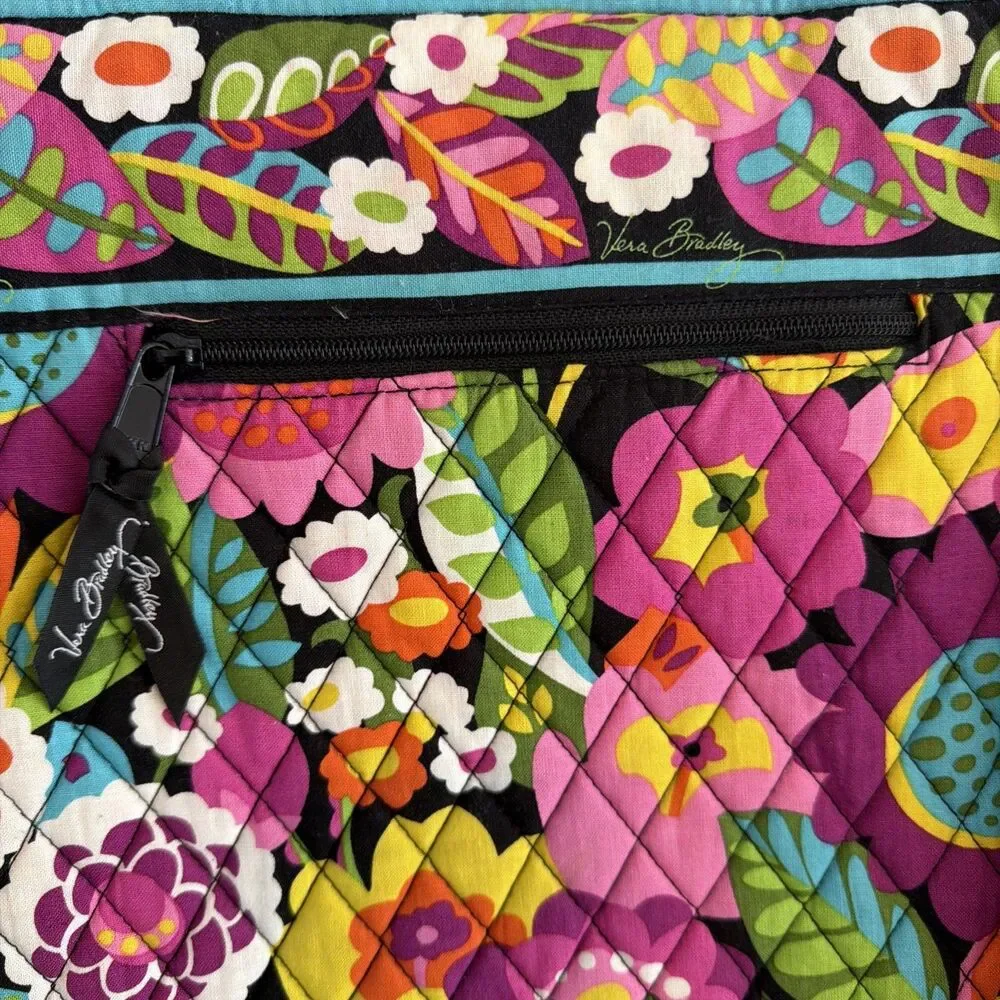Vera Bradley Va Va Bloom Floral Triple Compartment Laptop Tote EUC
